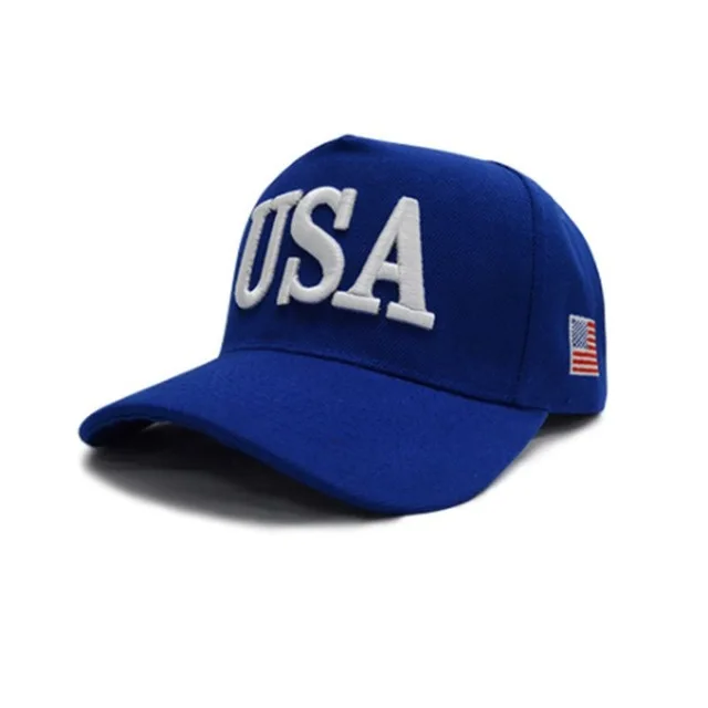 Бейсбольная кепка для улицы в стиле унисекс, модель года, американский флаг 45, Регулируемая Кепка с 3D вышивкой, Кепка для водителя грузовика - Цвет: Blue