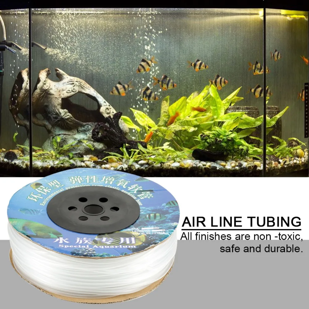 100M Aquarium PVC Air Line Tubing for Fish Tank Air Pump Aquarium