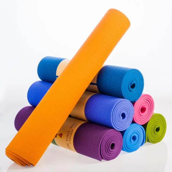 183*61*0.6cm Environmental Yoga Mat Tpe 6mm Solid Color Yoga Mat