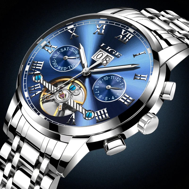 2018 LIGE Brand Watch Men Mechanical Watch Automatic Watch Fashione luxury Submariner Clock Male Reloj Hombre Relogio Masculino