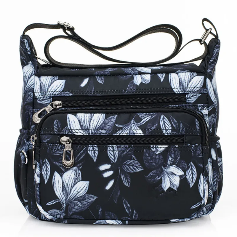 Bolsas de Grife Impresso à Prova Bolsa a Principal Feminino Flor Borboleta Dnylon Água Náilon Bolsas Ombro Retro Bolsa Crossbody Femme 2020