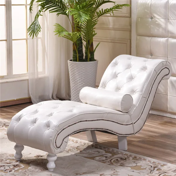 Buy Faux Leather Tufted Chaise Lounge Chair Modern Upholstered Couch for
