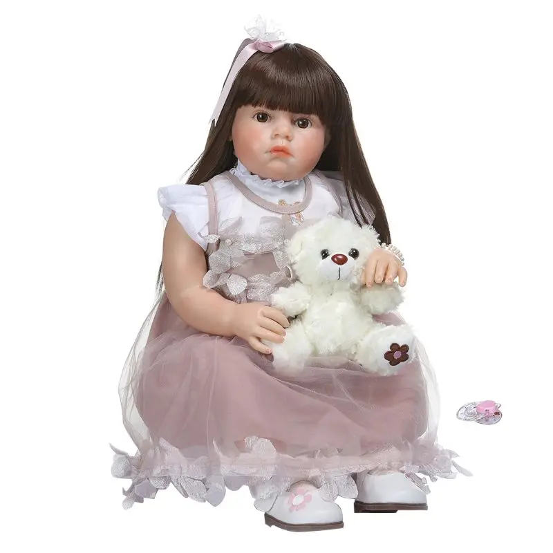 

28in Realistic Reborn Doll Soft Silicone Vinyl Newborn Babies Girl Princess Lifelike Handmade Toy Children Birthday Christmas