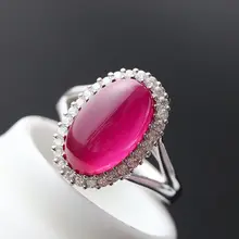 Ecoworld Ge jewelry wholesale fashion silver ring inlaid red corundum handmade sterling silver ring opening of 925 Ms.