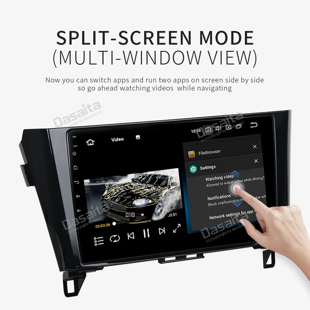 Dasaita 10," Android 9,0 Автомобильный gps радио плеер для Nissan Qashqai мультимедиа с восьмиядерным процессором 4 Гб+ 32 ГБ авто стерео