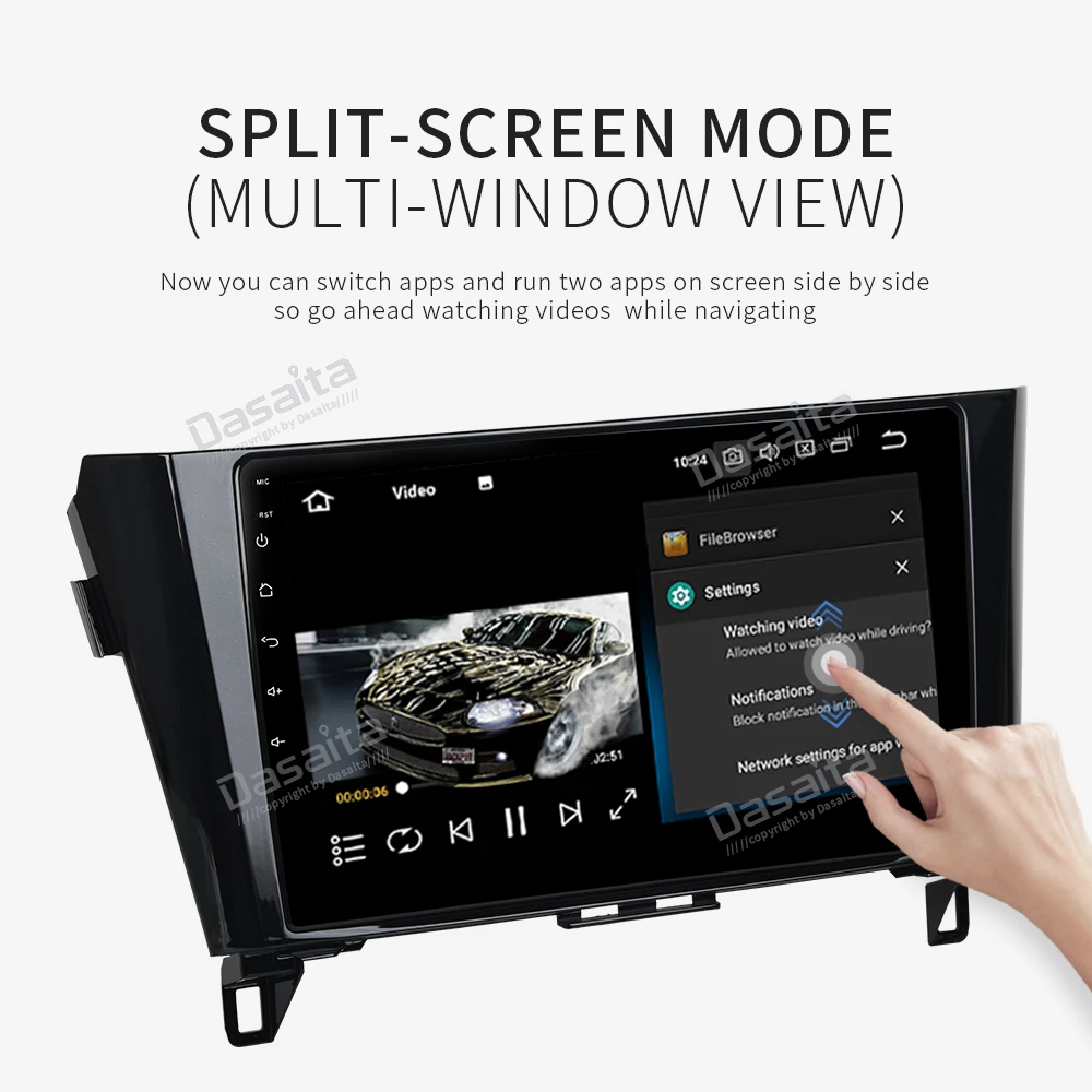 Top Dasaita 10.2" Android 9.0 Car GPS Radio Player for Nissan Qashqai Multimedia 2014 2015 with Octa Core 4GB+32GB Auto Stereo 3