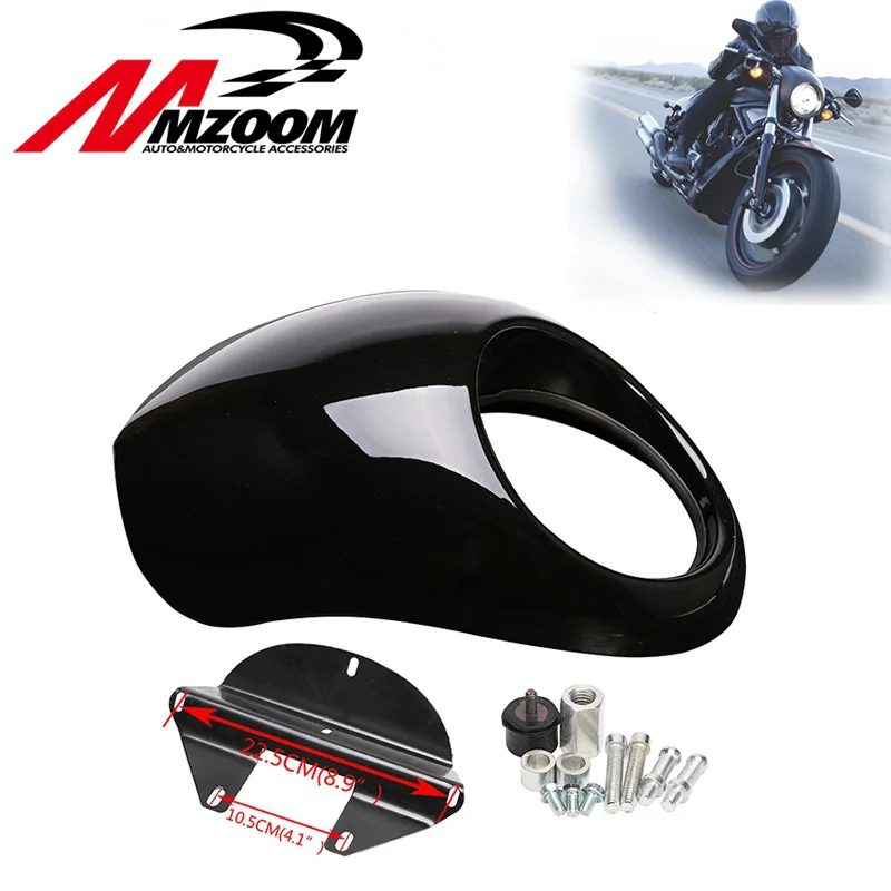 Mzoom Черный фар Пластик спереди козырек обтекатель крутая маска рамка для 883 XL1200 Dyna