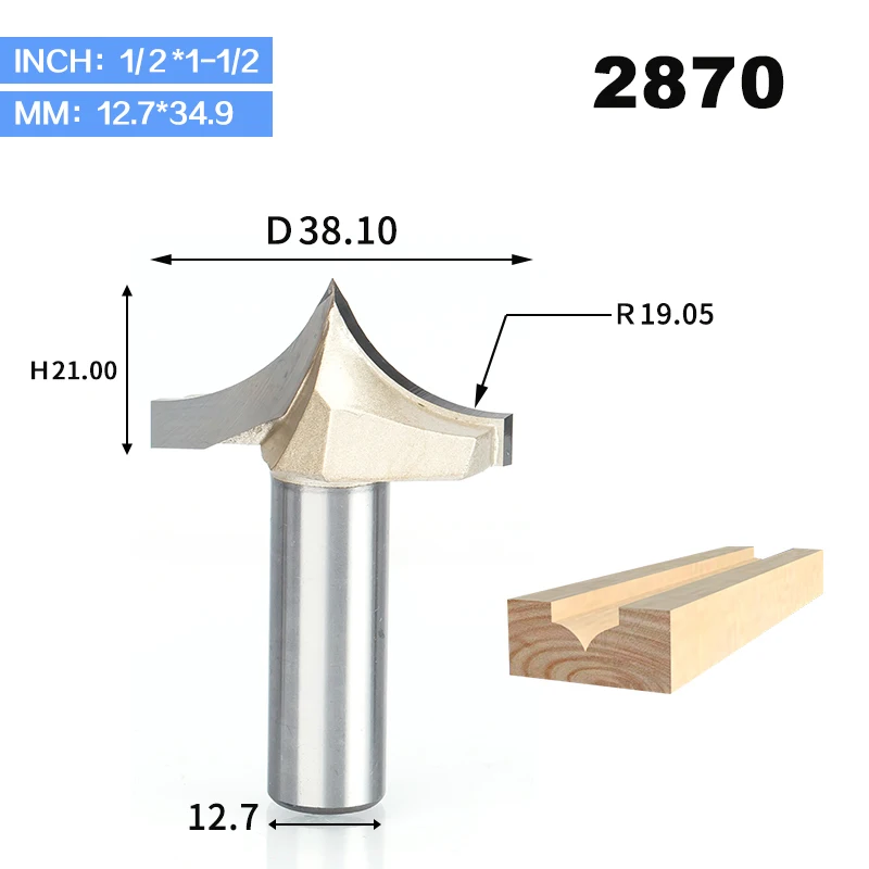 HUHAO 1 шт. 1/" 1/2" хвостовик деревообрабатывающий резак двойная фреза для отделки кромки биты для карбида дерева деревообрабатывающие гравировальные инструменты резьба бит - Длина режущей кромки: 2870
