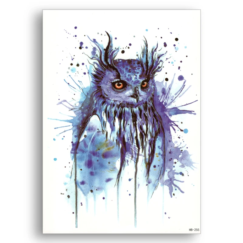 

Fake Temporary tattoo Water Transfer Color Bird OWL Stickers Flower Arm Women Men Sexy Cool Beauty Body Art live of song HB255