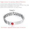 Vnox-pulsera de acero inoxidable con recordatorio médico, joyería de emergencia con información de hielo personalizada ► Foto 2/6