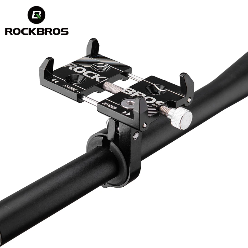 cheap ROCKBRO MTB Road Bicycle Phone Holder Universal Stand Bike Handlebar Adjustable Aluminum Alloy Holder Bracket Bike Accessories