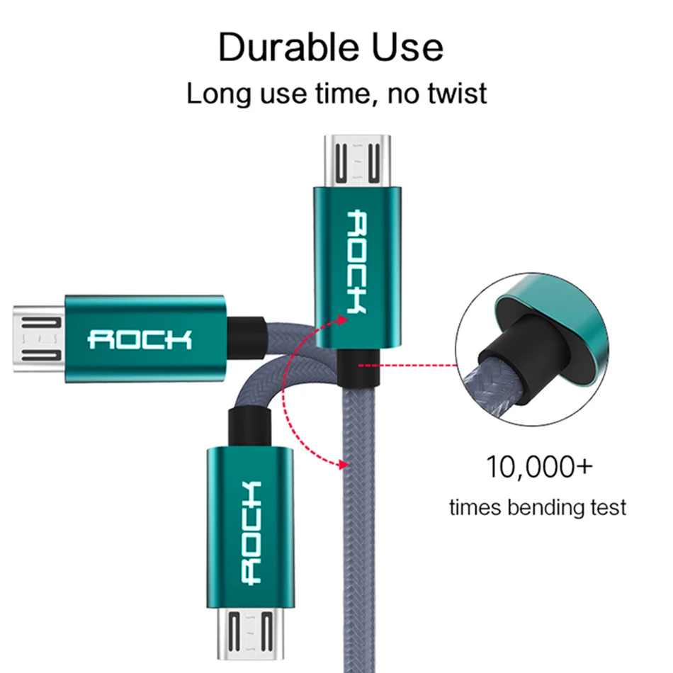 Металлическая нейлоновая оплетка микро USB кабель, рок USB кабель сплав данных зарядный кабель для samsung/Xiaomi/Meizu/huawei/htc android устройств