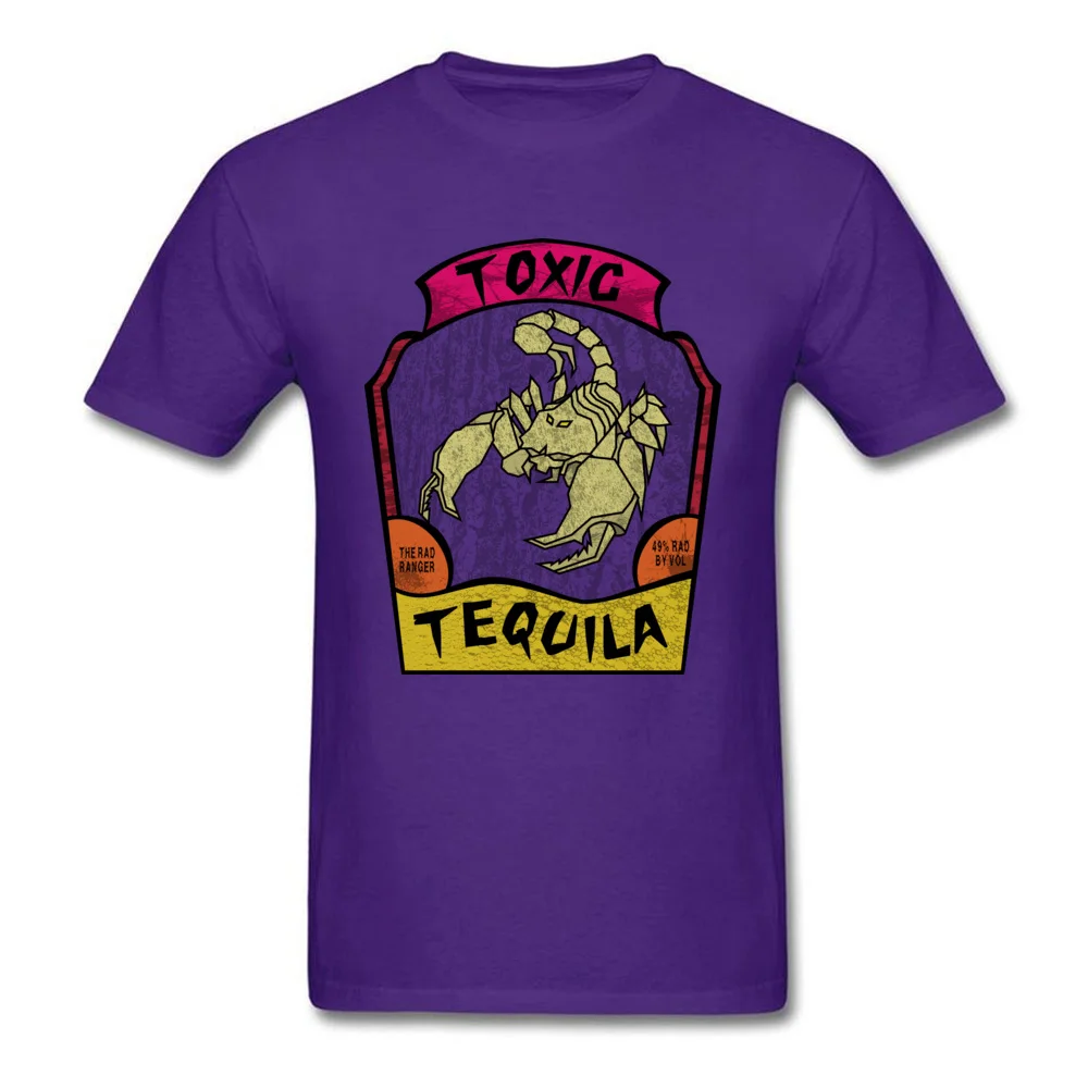 Toxic Tequila T-Shirt Funny Short Sleeve Funny Crewneck Pure Cotton Tops Shirts Design T Shirt for Men Lovers Day Toxic Tequila purple