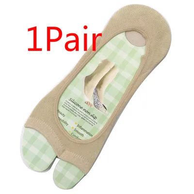 1/3/4Pairs Women Silicone Invisible Cotton Socks Slippers for Girls Summer Thin Boat Socks Non Slip Low Cut Ankle Sox Calcetines - Цвет: 1 Pair