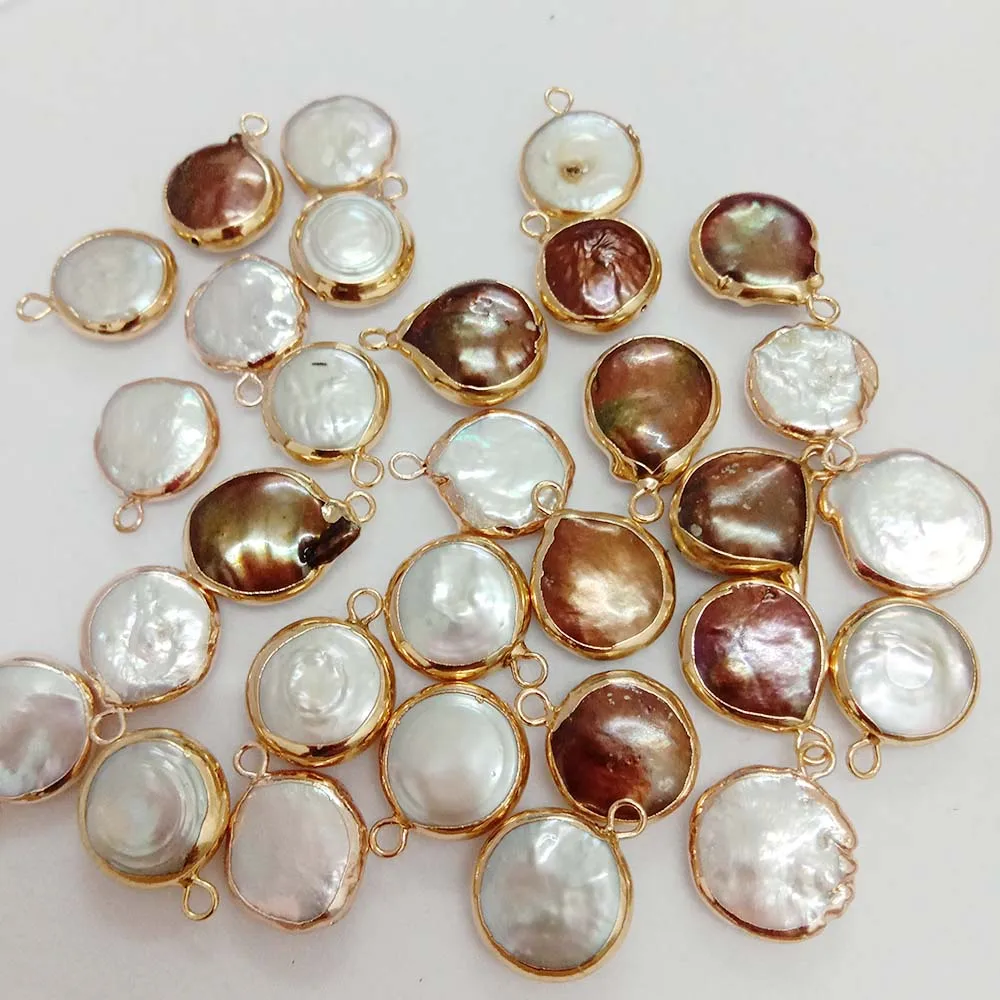 

5 PCS /LOT 100% freshwater loose pearl with baroque shape, coin shape baroque shape with hanging ,DIY PEARL BEADS, COLORFUL