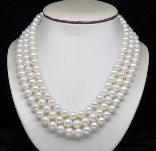 

Hot sale new Style >>>>>Charming Natural 8-9MM AAA + White Akoya Cultured Pearl Necklace 48