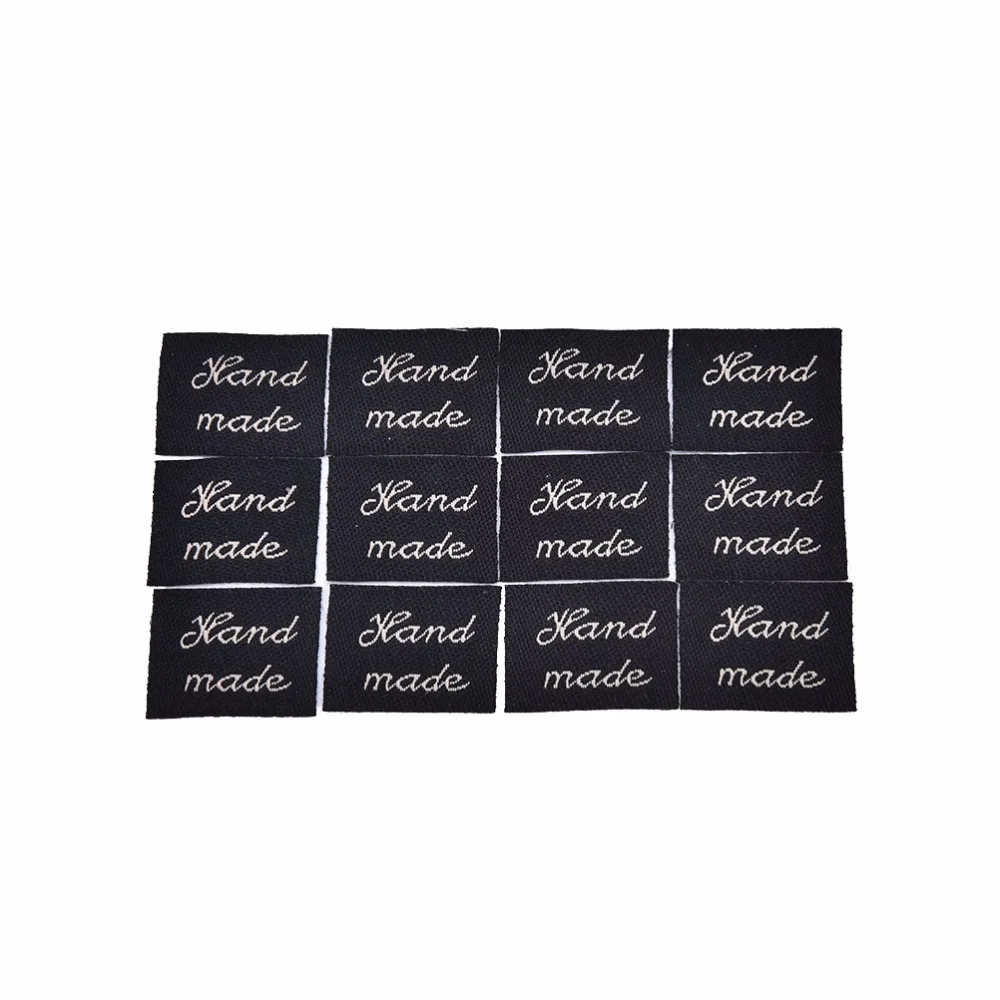 20 Pcs Cotton Woven Labels Handmade Letter Pattern Washable Fabric