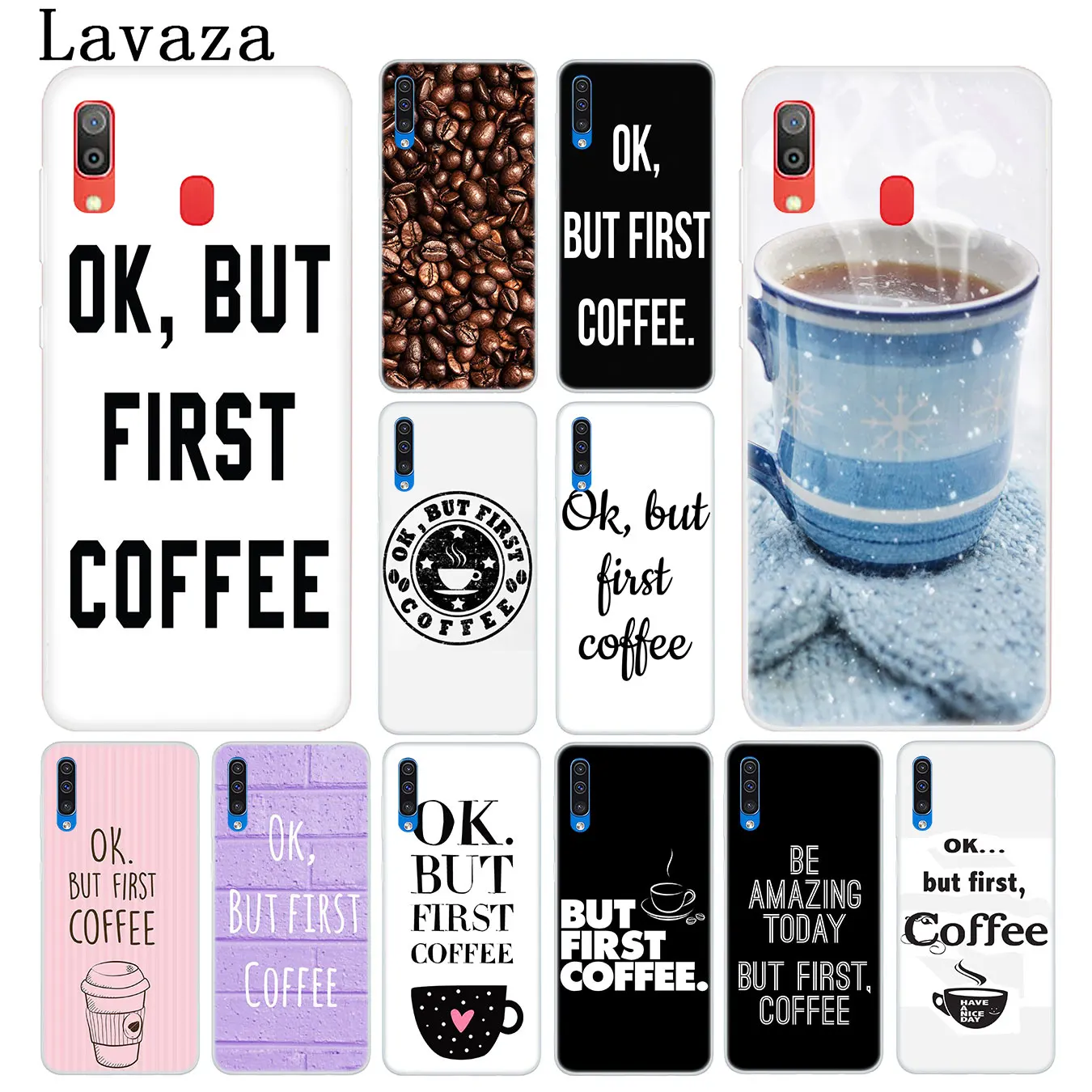 

Lavaza Ok But First Coffee Hard Transparent Phone Case for Samsung Galaxy A10 A20 A30 A40 A50 A60 A70 M40 M30 M20 M10 Cover