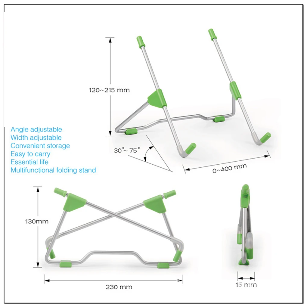 Подставка для ноутбука, планшета, портативная складная подставка для планшета, противоскользящая регулируемая высота угла наклона, для дома и офиса
