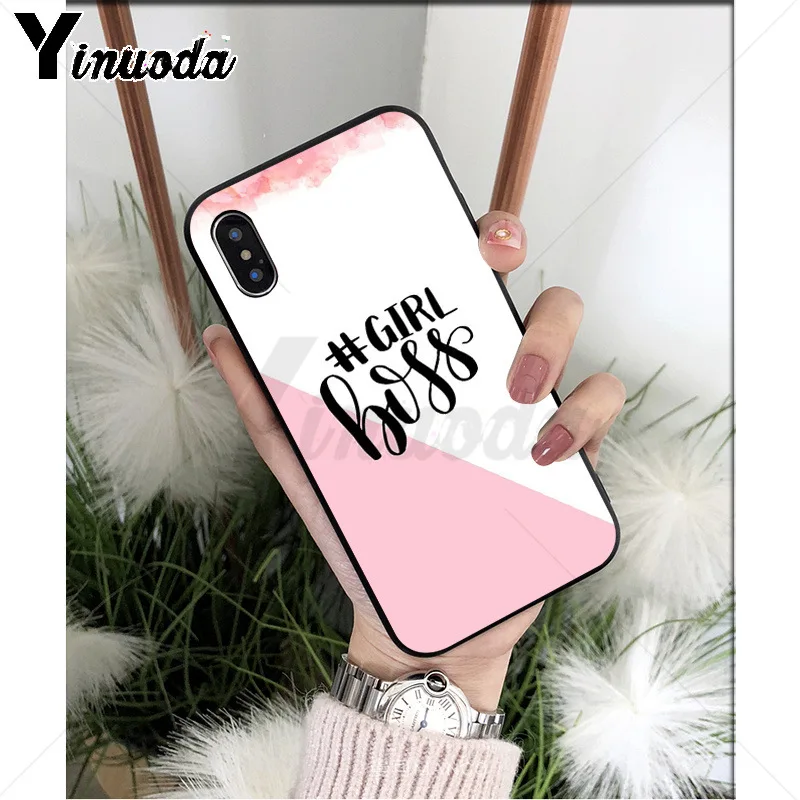 Yinuoda Boss سيدة فتاة الطاقة العملاء عالية الجودة جراب هاتف ل أبل فون 8 7 6 6 S زائد X XS ماكس 5 5 S SE XR الهواتف المحمولة