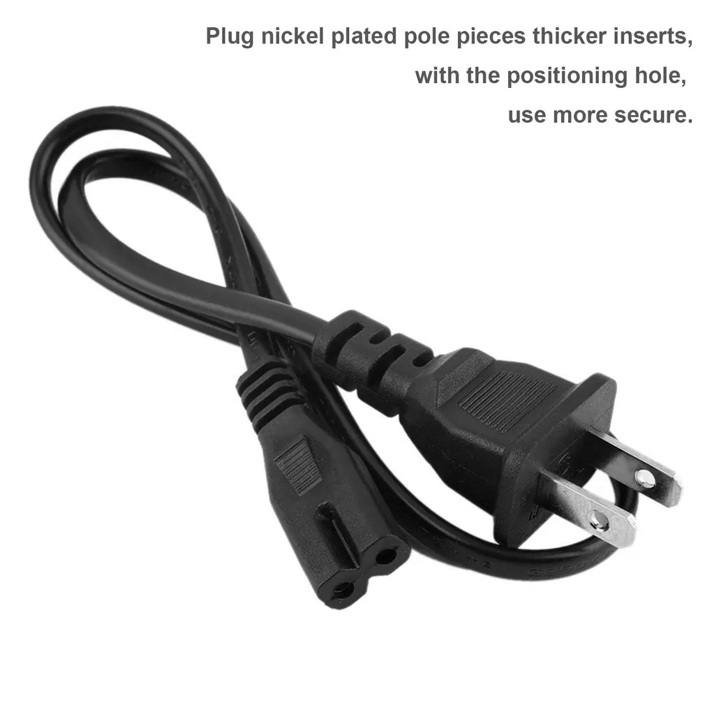 Portable Power Cords 50cm National Standard Flat Plug Eight Tail Two Hole Power Cord US Plugin
