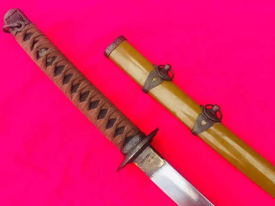 Военный японский меч с подписью из углеродистой стали, армейский самурайский меч катана, Полный Тан