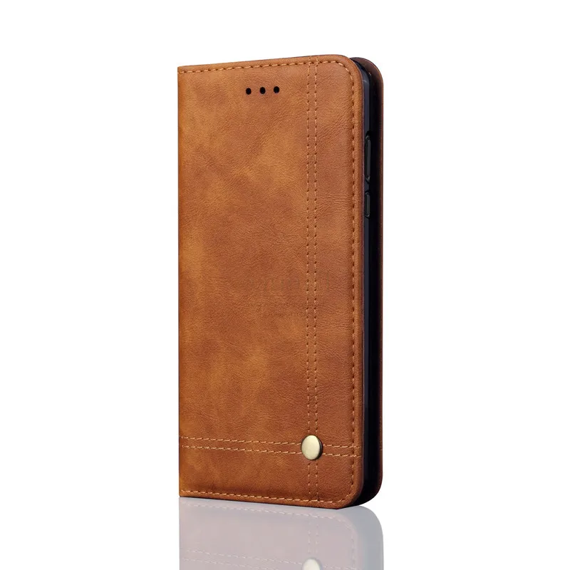 Роскошный тонкий кожаный чехол-книжка в стиле ретро для Xiaomi PocoPhone F1 Poco F1 чехол-кошелек с отделением для карт Магнитный чехол-книжка чехол для телефона s - Цвет: Light Brown