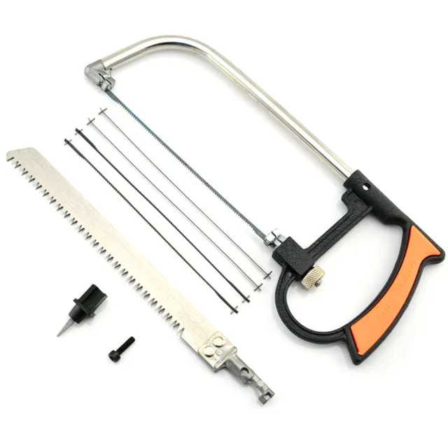 8 in 1 Multifunction Magic Saw Hacksaw DIY Hand Steel Saw for Metal Woodworking Mini Saw Kit with 6 Blades Model Hobby Tool