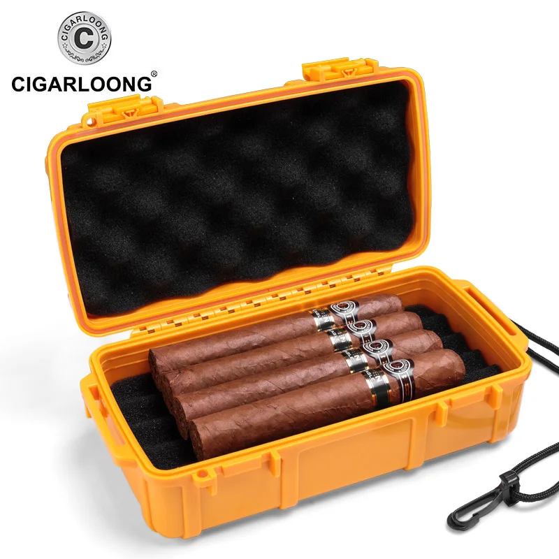  COHIBA Yellow Cigar Box Moisturizing Portable Cigar Travel Case Humidor Fit COHIBA Cigars CLA-0082
