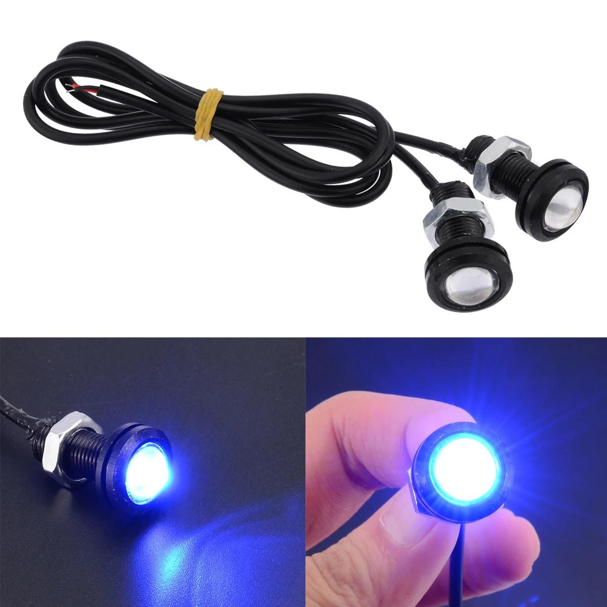 New Arrival 2pcs 10W Blue LED Boat Drain Plug Light Lamp 1/2