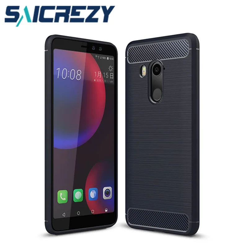 

New Carbon fiber Soft TPU Silicone Back Cover for HTC U11 EYEs case based on 6.0 inch full protect 4GB 64GB U11 EYEs case bumper