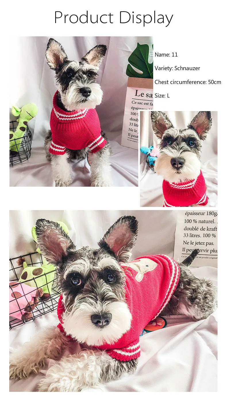 Pet Dog Pullover Clothes Xmas Sweater With Deer Winter Clothing Cotton Warm Thickening Product Teddy Coat Jacket Puppy Chihuahua