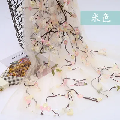 

Plum blossom three-dimensional embroidery mesh gauze