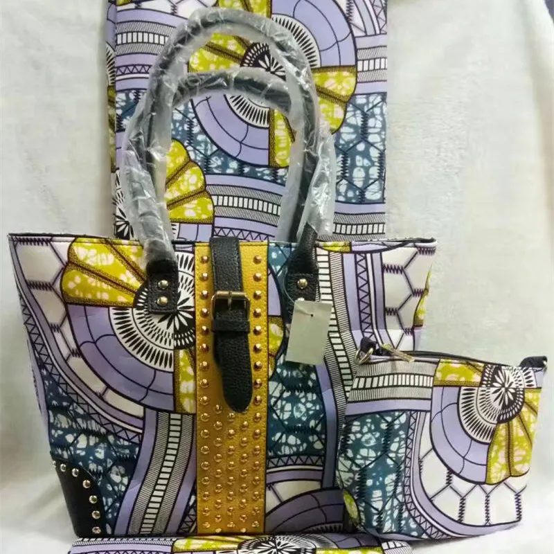 New Arrival Multi Color Wax Fabric Making font b HandBag b font African Style Woman Bag