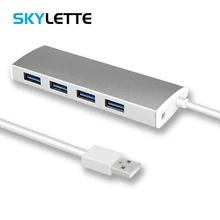 USB3.0 концентратор до 5 Гбит/с супер Скорость 4 адаптер портов Портативный цвет серебристый, Золотой DC 5 V зарядки сплиттер для Мульти USB устройств портативных ПК