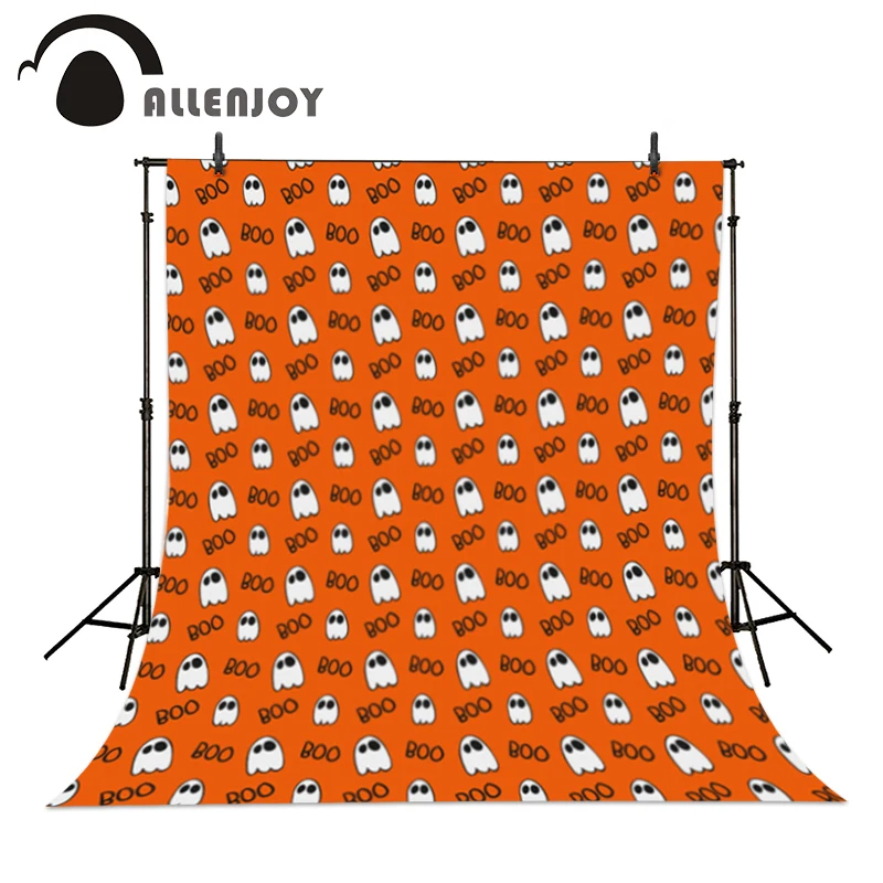 Allenjoy фотографические фон Призрак Бу милые Orange Хэллоуин дети фото партии Photocall
