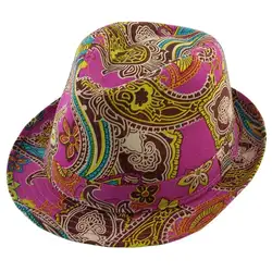 Мужские и женские летние уличные Пейсли печати фуксия Мужская мягкая фетровая шляпа кепки
