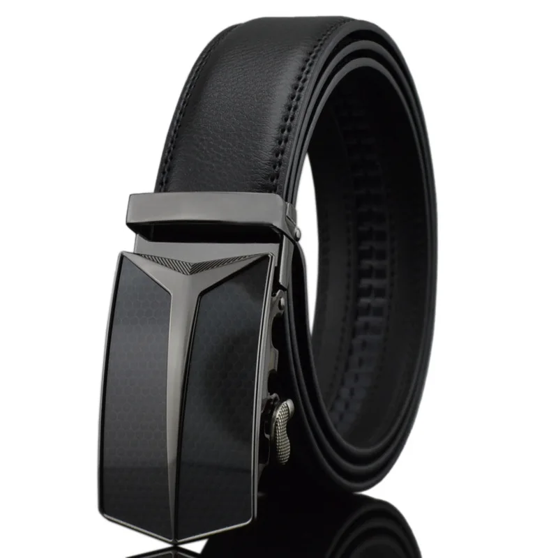 Мужской ремень из натуральной воловьей кожи с автоматической пряжкой|automatic buckle
