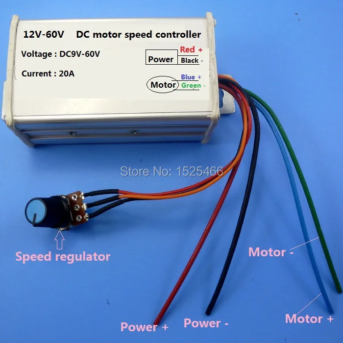 TB386 9-60в 20A контроллер скорости двигателя постоянного тока Скорость драйвер контроллера бесщеточный NE555 25 кГц удостоверения личности для JGB37-520 RS360 RS-360 370 380