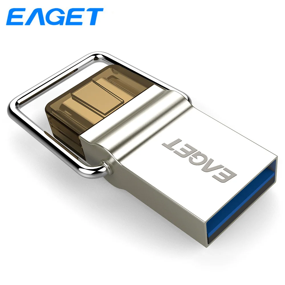 Eaget USB Flash Drive 32GB 64GB OTG Usb 3.0 Type C flash drive Metal Pendrive 32GB mini USB stick Pen drive For Xiaomi Samsung
