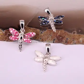 

Wholesale 10pcs Mixed Color Shell Dragonfly CZ Charms Pendants Jewelry Finding