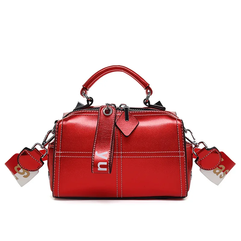 

Ougger Women Crossbody Bag Fashion Style Red PU Pillow Bag with Letter for Versatile