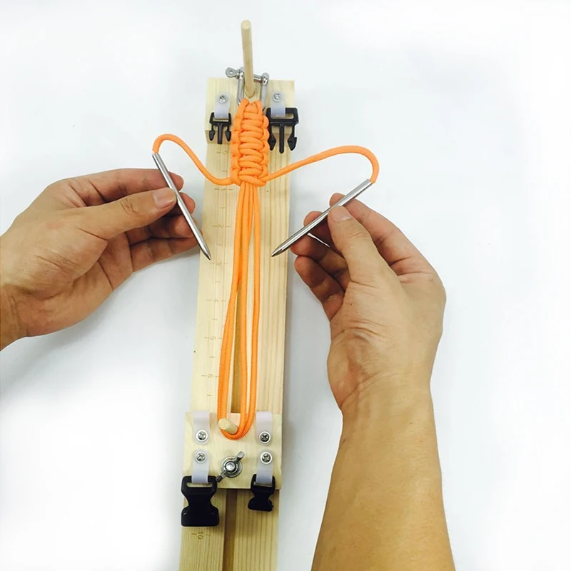 

NEW DIY Jig Solid Wood Paracord Bracelet Maker knitting Tool Knot Braided Parachute Cord Bracelet Weaving Tools Wristband Maker