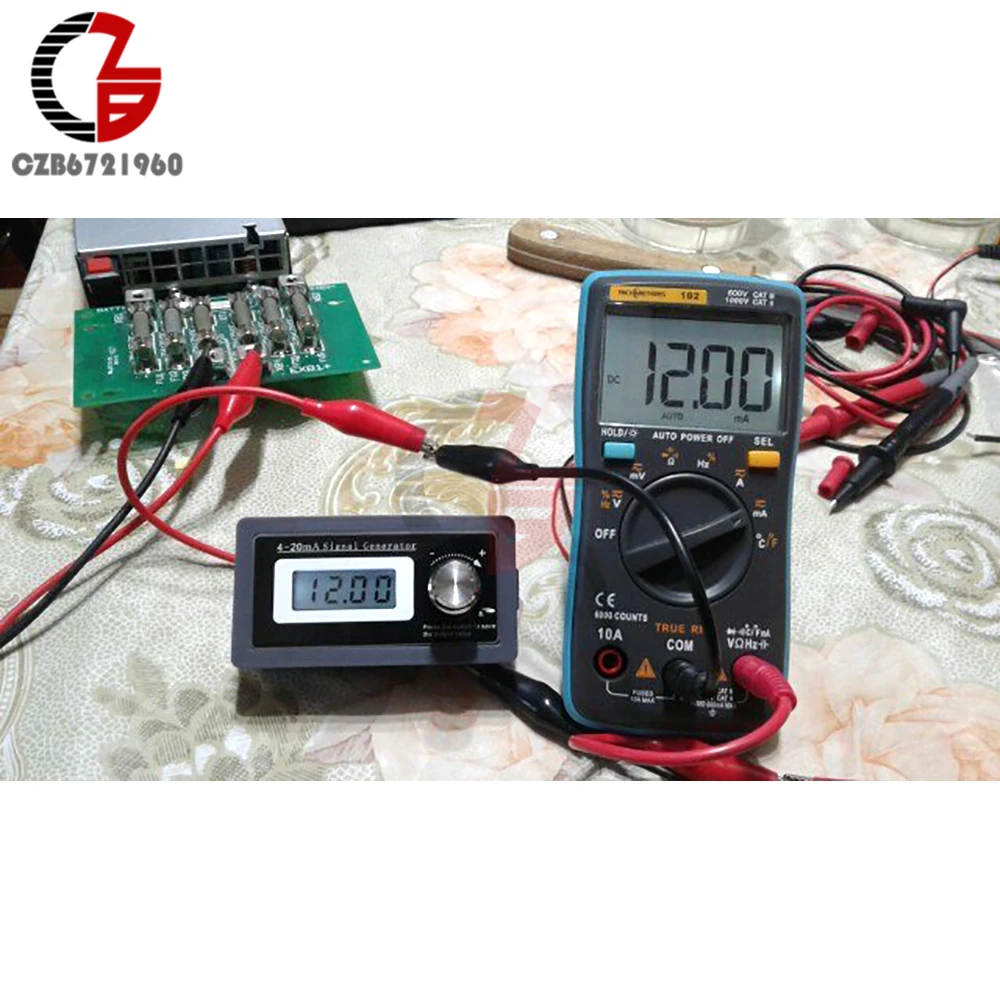 4-20mA LCD Digital Signal Generator DC Adjustable PLC Current Transmitter Tester Two Wire Output Dynamic Test DIY 24V 4