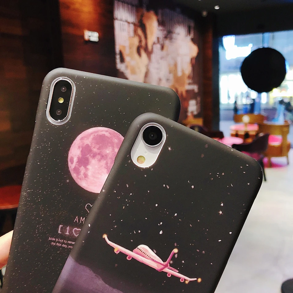 Чехол для телефона Moskado Aircraft Moon для iphone 11, 7, 8, 6s Plus, X, звездное небо, звезды, земля, космос, чехол для iphone XS Max X, жесткий чехол из поликарбоната