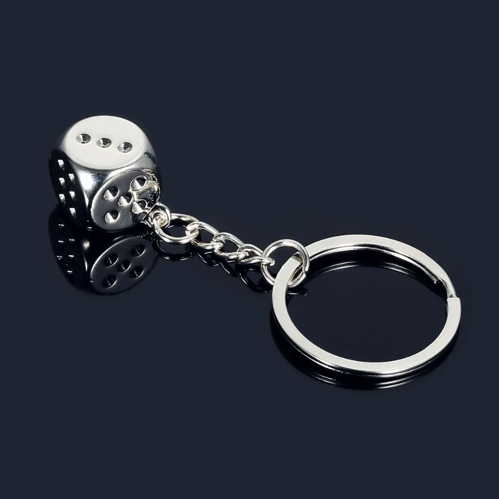 

Zinc Alloy Silver Plated Birthday Key ring Dice Keychain Keyring Key Fob Creative Key Chain car-styling for bmw benz audi vw