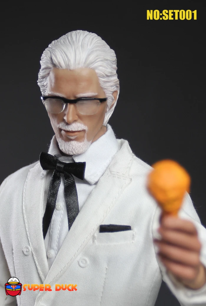 

SUPER DUCK 1/6 SET001 Chicken Grandpa Head + Clothes Set for 12inch Action Figure DIY
