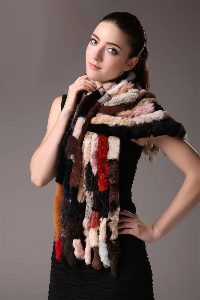 HARPPIHOP меховой женский натуральный настоящий мех кролика, шаль, цветной меховой шарф, опт, кисточка, прекрасный шарф, весна-зима, меховой палантин