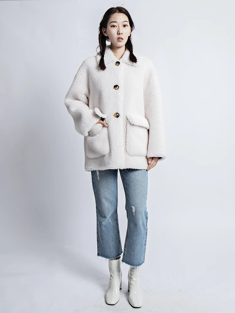 Зимняя куртка из натурального меха, 30% Натуральная овечья шерсть, пальто из искусственного меха, Женская Праздничная пушистая куртка mex kawaii, короткая одежда, новое поступление