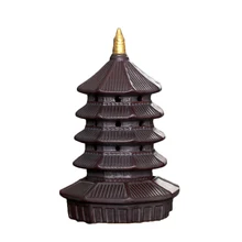 Башня благовония горелка Song-style восьмиугольная пагода Красивая Западное озеро конусная кадильница керамический домашний декор Чайный домик орнамент новейший